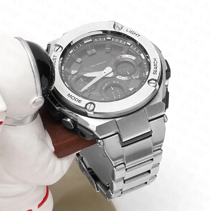 Metal, Prateado e Preto, Casio G-Shock GST-W300,