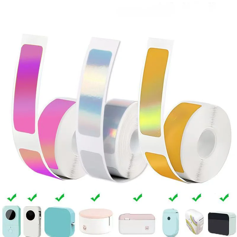 1롤 12x40mm 실버 골드 퍼플 레이저 감열 라벨 (D30 D32 D35 P11 P12 P15 프린터용) 가정 사무실 학교 및 창고용