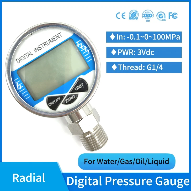 60mm80mm100mmDialDigitalPressureGageMeterPiezometerG14