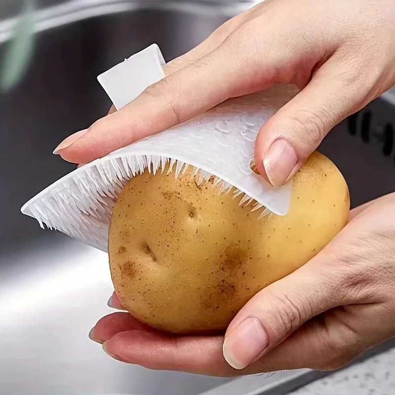 1/3pcs Multi-purpose Vegetable And Fruit Cleaning Brush For Potatoes, Carrots, Apples - Soft-bristled Reusable Kitchen Brush 1