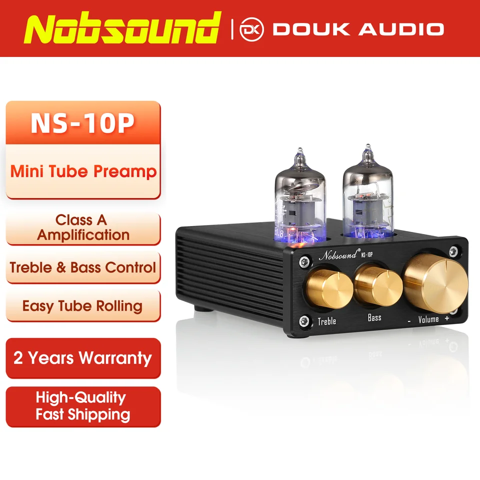 Nobsound NS-10P Mini Hi-Fi AUX 真空管 プリアンプ ライン プリアンプト レブル ベース Preamp Nobsound P1 P1 Review Nobsound NS-10P Mini Valve Tube
