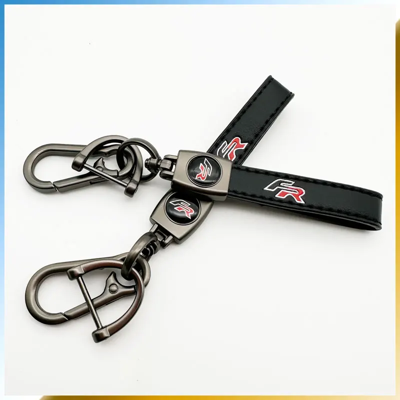 

FR Sport Style Pendant Leather Car Key Chain Horseshoe Alloy Keyring For Seat Leon Ltea Tarraco Altea Arona Ibiza Alhambra Exeo