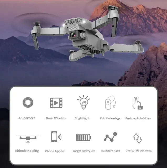 Lenovo E88 Pro Drone 4k Profesional HD 8k Rc Airplane Dual-Camera Wide-Angle Head Remote Quadcopter Airplane Toy Helicopter 6