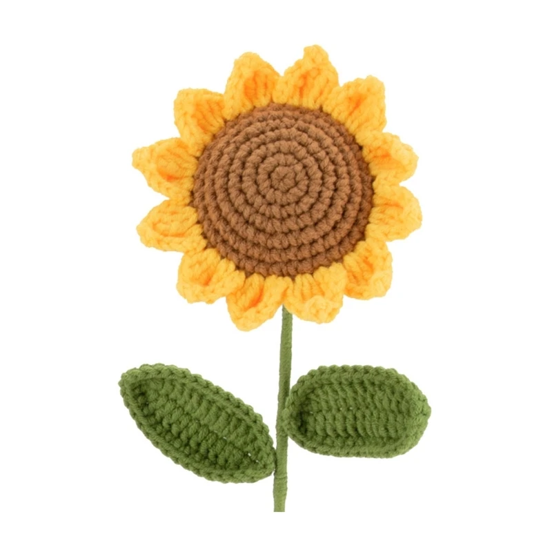 Girasol De Ganchillo De Lana Artificial - Hecho A Mano, Para Decoración O Regalo