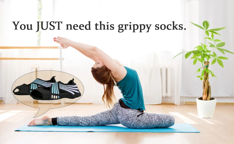 1Pair Non Slip Pilates Socks,Yoga Socks for Women, Women's Yoga