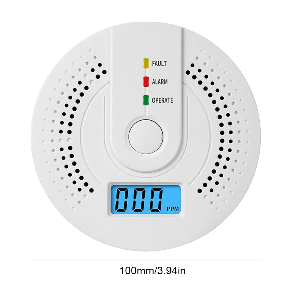 1-5pc Carbon Monoxide Detector CO Warning Alarm Battery Powered CO Gas Monitor Alarm Detector with LED Indicator for Outdoor