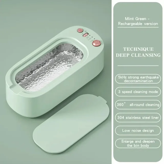 Ultrasonic High-frequency Vibration Cleaners 1/3 Gear 360 Degree Cleaning Machine Timing for Jewelry/Pacifier/Makeup Tool/Eyegla 6