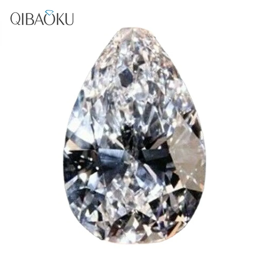 

White Sapphire Zircon Stone 51.58Ct 18x25mm Pear Faceted Cut Shape AAAAA VVS Loose Gemstone Luxury DIY Jewelry Gifts Wholesale