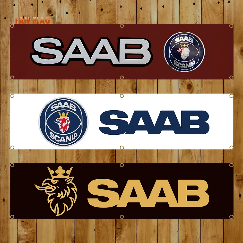 60x240cm SAAB Racing Banner Flag Tapestry Polyester Printed Flag Garage or Outdoor For Decoration