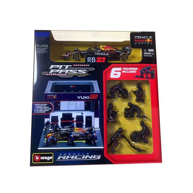 דגם יצוק מתכת של פרארי SF25 F1 ורד בול רייסינג RB21 2025 בקנה מידה 1:43, בית פיט של סגסוגת צעצועים. # 1 ורסטאפן ו # 22 יוקי