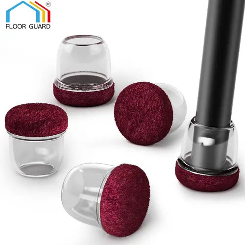 8PCS Black Round Chair Leg Protectors Foot Cover Diagonal with Thick Wrap Felt Pads Silicone Furniture Table Feet Protect Floors - Image 9