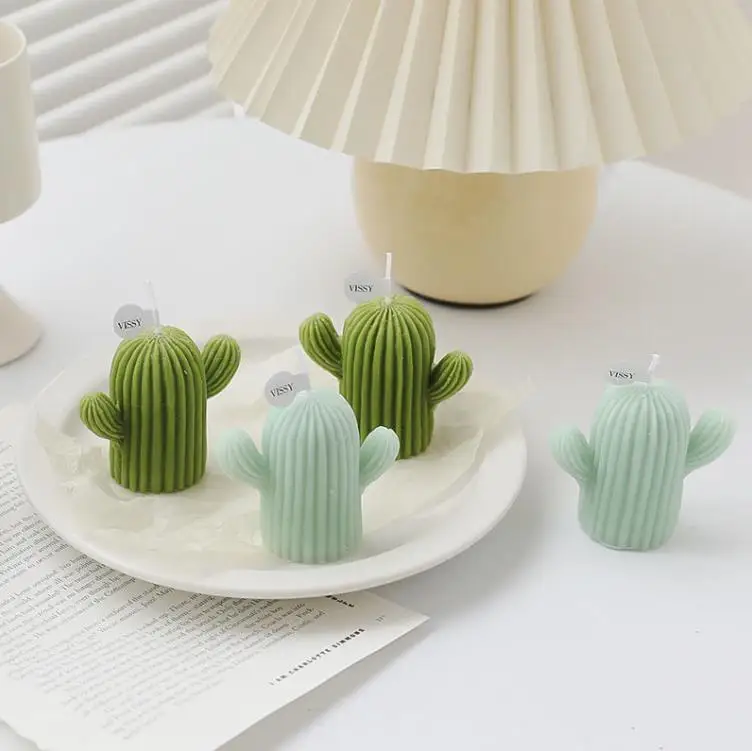 

Creative cactus candle Hand-made soybean wax For Home Decor Po Props DIY Candle Birthday Gift Souvenir SN4357