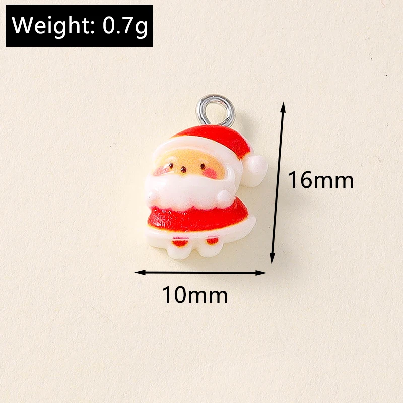 20 Stück 11x17mm süße Harz Weihnachten Weihnachtsmann Charms Anhänger für Schmuckherstellung Halsketten Ohrringe Armbänder DIY Handwerk SUpply – Detail 5