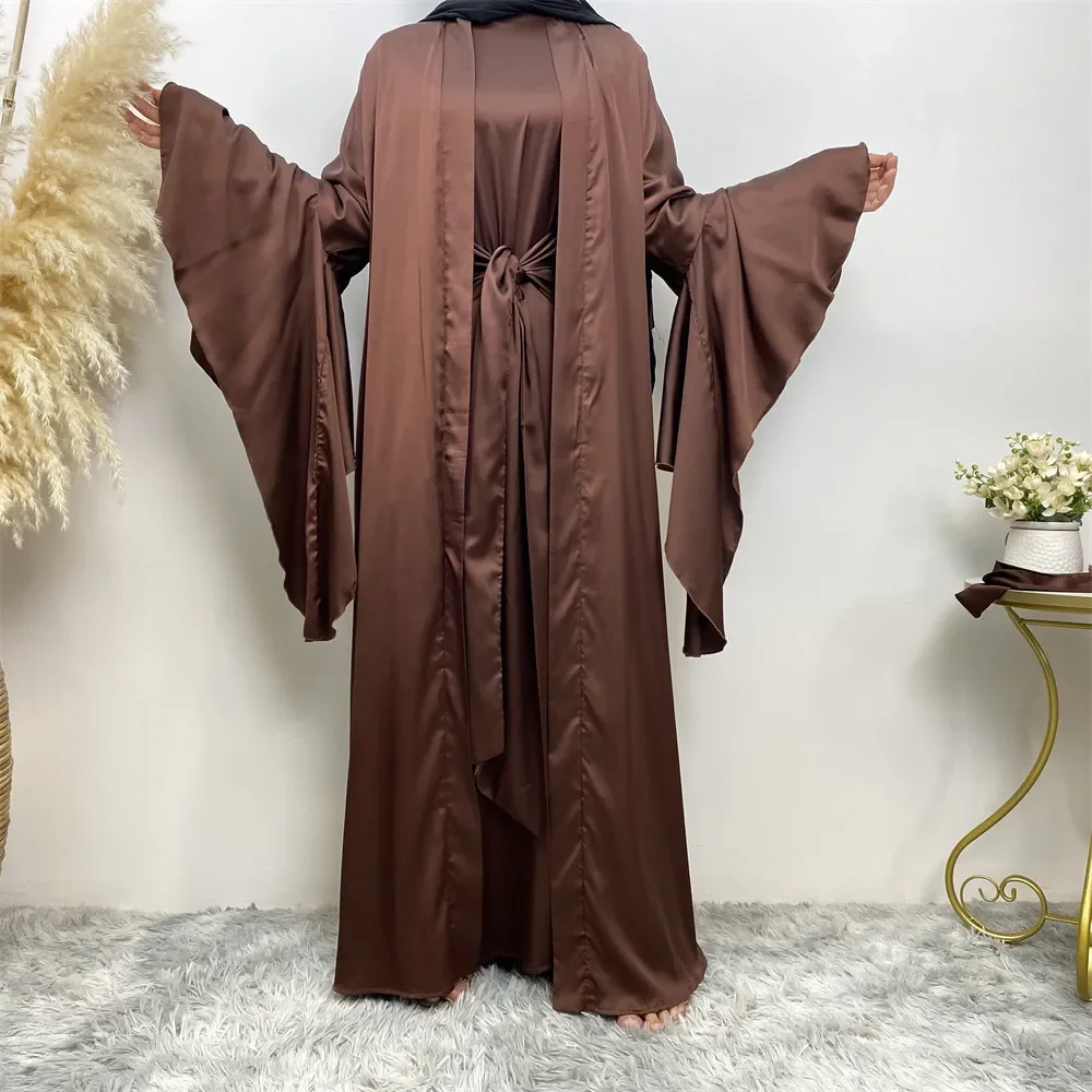 

Комплект Abaya из 2 предметов, яркое женское платье с запахом спереди и длинное платье, мусульманские женские комплекты, мусульманская одежда, турецкие скромные наряды Рамадан