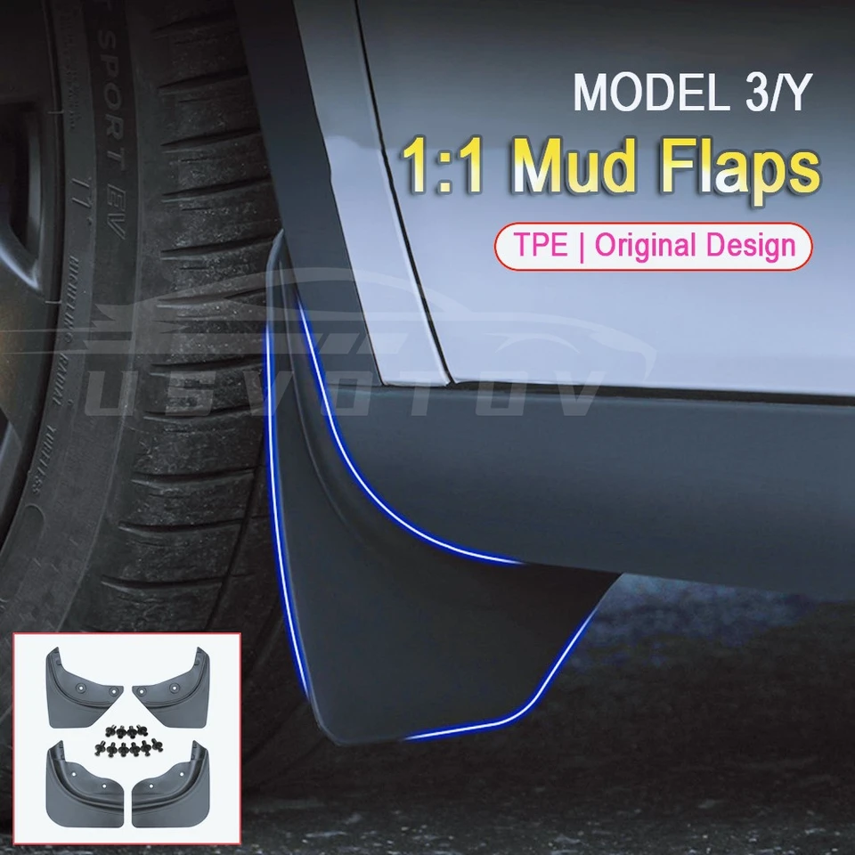 Tesla Model Y 3 Highland 2024 머드 가드로 차량 보호와 외관 관리를 쉽게 해결하세요.