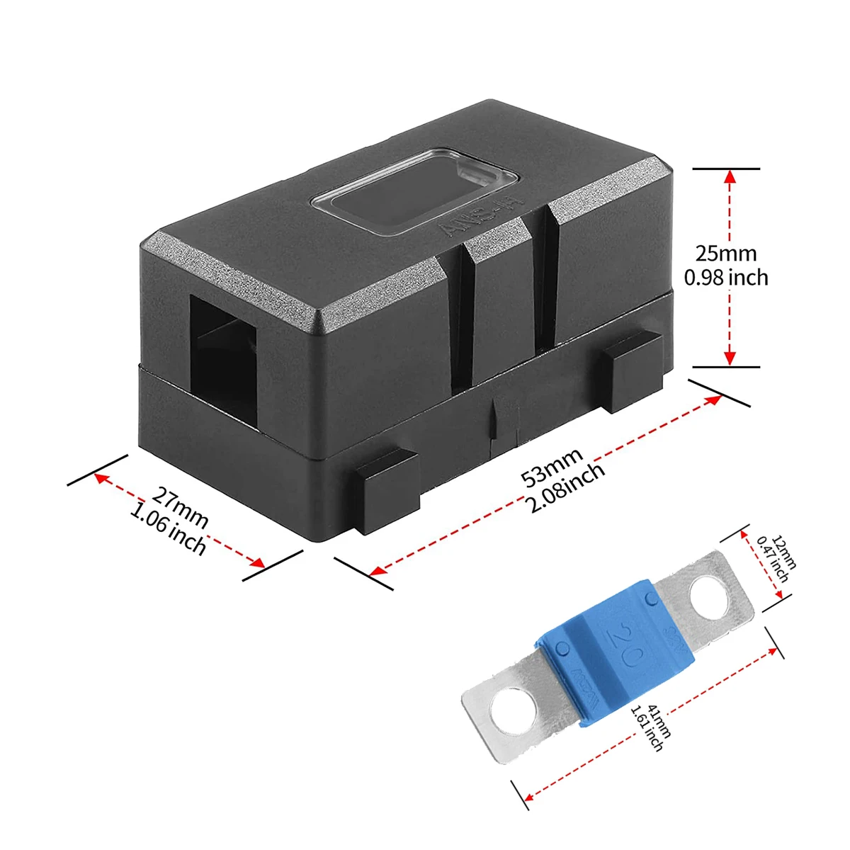 1Set(2PCS) ANS Trumpet Fork Plug Fuse 32V 40A 50A 60A 70A 80A 100A 125A 150A 200A Bolt Fixed Insurance + ANS-8 Safety Plate Base