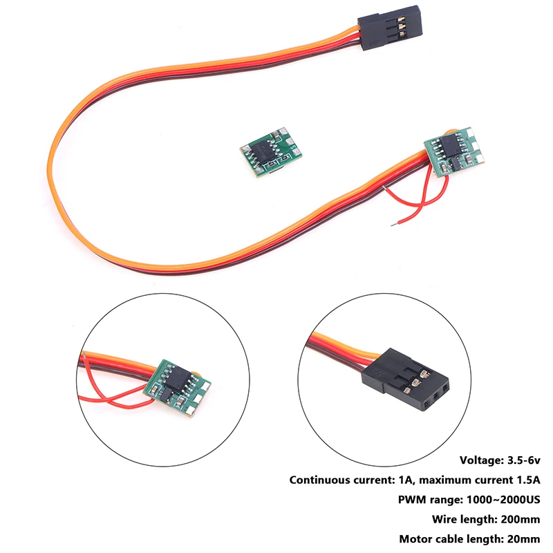 

Micro 1A RC ESC DIY 5V DC Brushed Motor Speed Controller Motor Reducer Micro Motor Drive Module Two Wire Brush Controller ESC