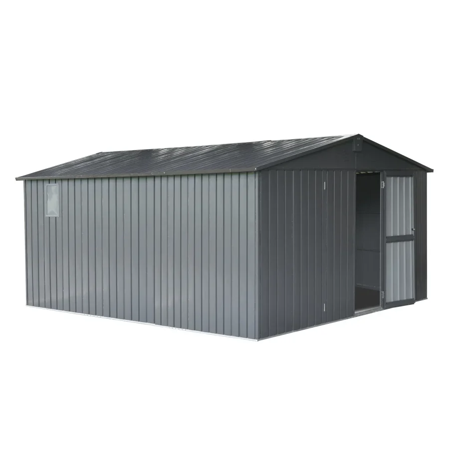 

Сарай для хранения на заднем дворе 11 'x 12,5' с окнами, садовый сарай на открытом воздухе, металлический полезный инструмент, хранилище с закрывающейся дверью