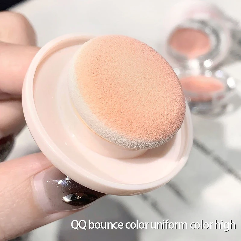 Natural Peach Pink Blusher Cream With Cute Sponge Head Matte Moisturizing Blush Palette Lasting Cheek Tint Korea Makeup Cosmetic 4