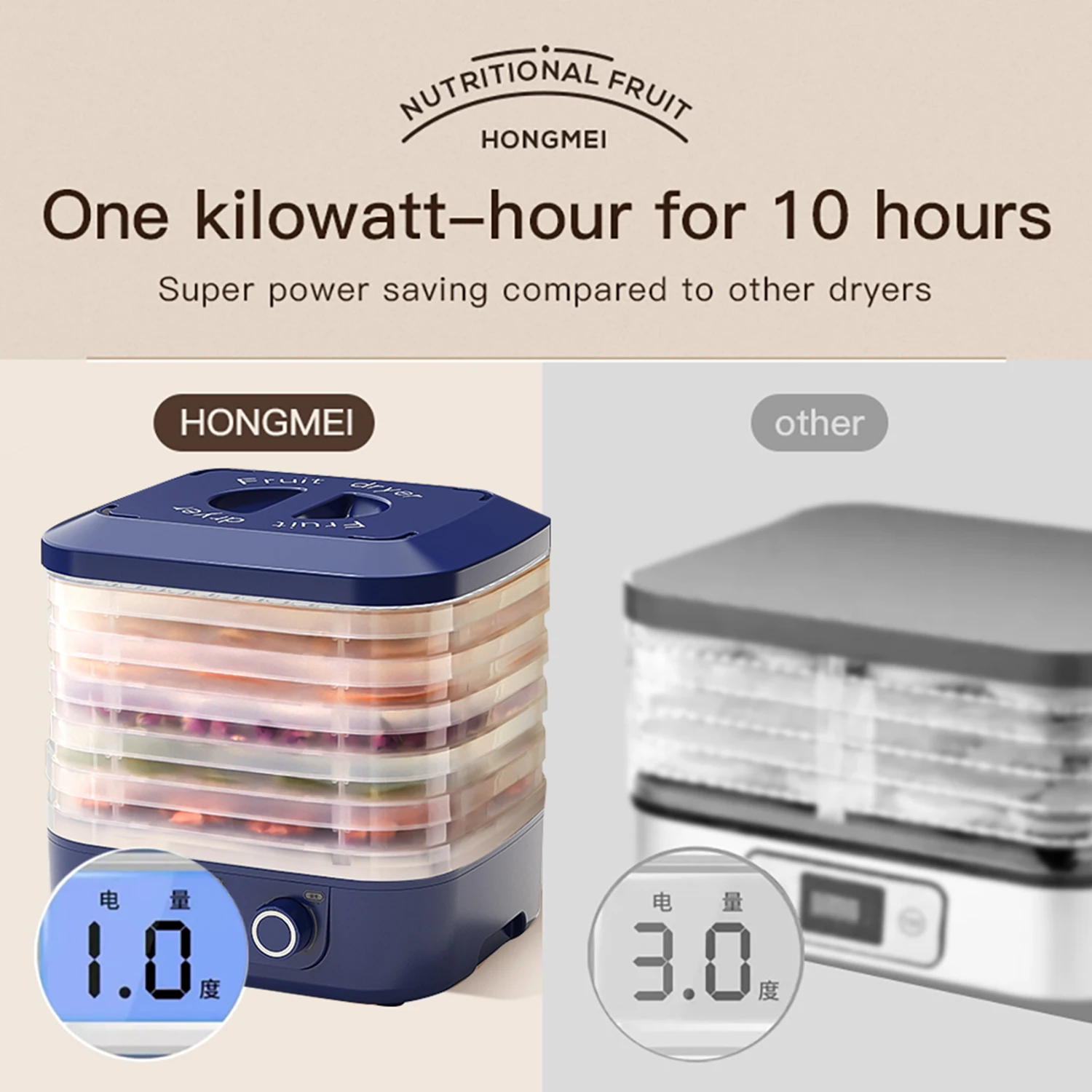 Food Dryer Fruit Vegetable Air Dryer Meat Dehydrated Dried Fruit Machine Smart Timed 5 Layers Adjustable Trays DIY Baking Tools fruit dryer