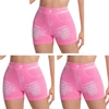 Lot de 3 shorts en jean imitation pour femme, pour fitness, course, sport, gym, entraînement, avec effet froncé aux fesses, leggings de yoga sans couture, culottes gainantes