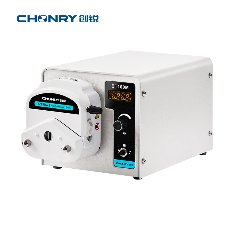 CHONRY 디지털 연동 펌프, 실험실 BT100M 용 액체 정밀 정량 펌프, 110V, 220V, 최대 유량, 380 ml/min