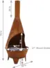 6-Foot Rustic Oxidized Cold-Rolled Steel Mexican-Style Chiminea - Rust Patina - Built-in Wood Grate 3