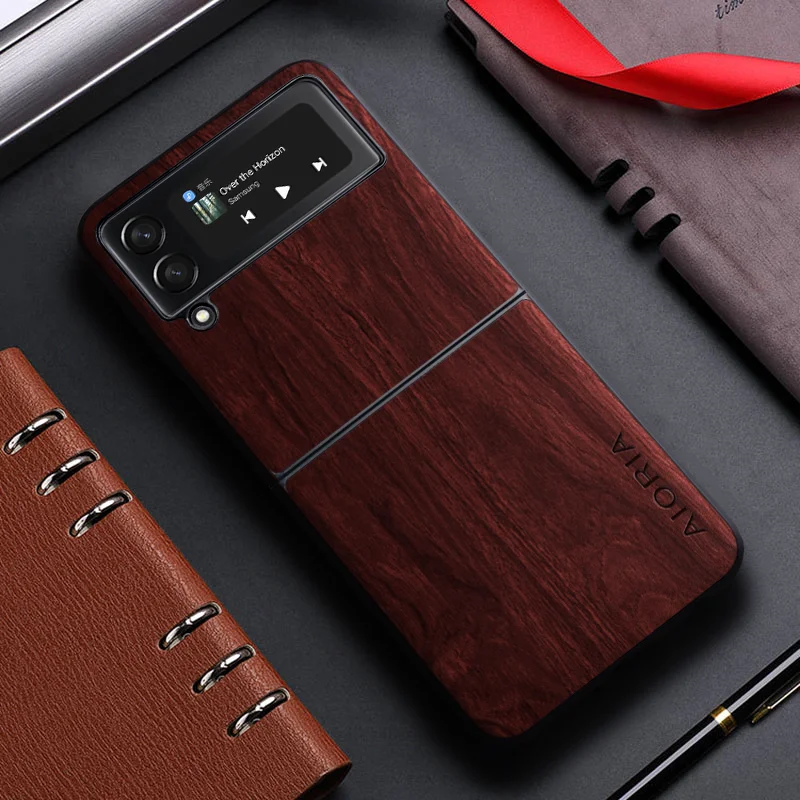Premium Bamboo Wood Pattern Leather Case for Samsung Galaxy Z Flip