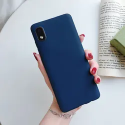 Sleek Black Matte Silicone TPU Phone Case - A01 (Dark Blue)