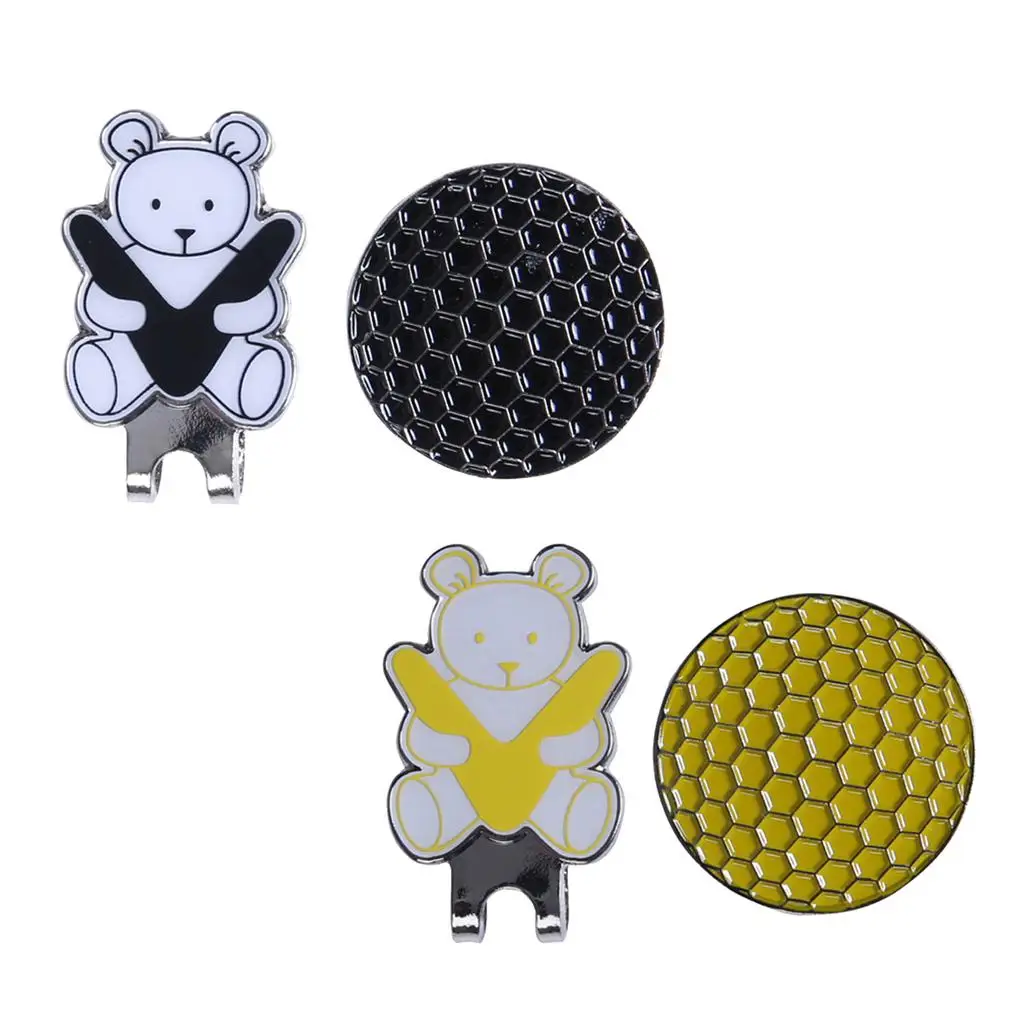 Bear Pattern Hat Clip Magnetic Marker Personalized Para Golf Cap Clip Anti-rust Durable Golf Hat Ball Marker Equipment