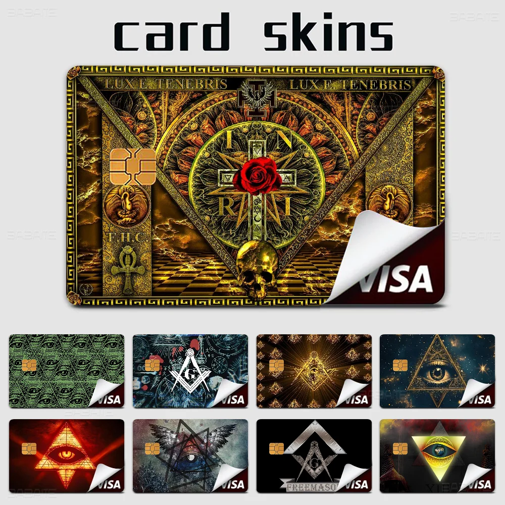 Freemason Illuminati Anime Spend Or Save Funny Shell On Off Ultra Thin No Fade Sticker Skin Cover Film Debit Credit Card