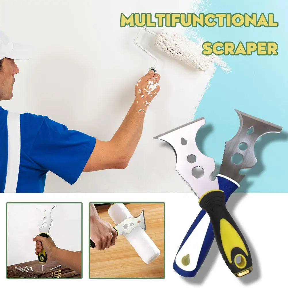 15 In 1 Multi Use Putty Knife Steel Paint Scraper Removal Construction Tool For Wallpaper Can Opener Home DIY putty knife scraper