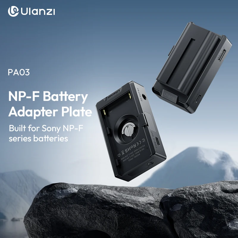Ulanzi PA03 Battery Adapter Plate Snoy NP-F550 F570 F750 F770 F960 F970 F980 1/4'' Mount Camera Livestream Monitor camera battery adapter
