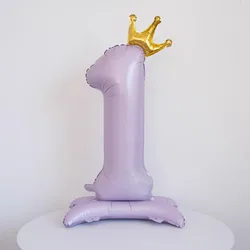 40 - Inch Light Purple Crown Foil Number Balloons for Girls' Birthday Party Decor (Light Purple Num1)