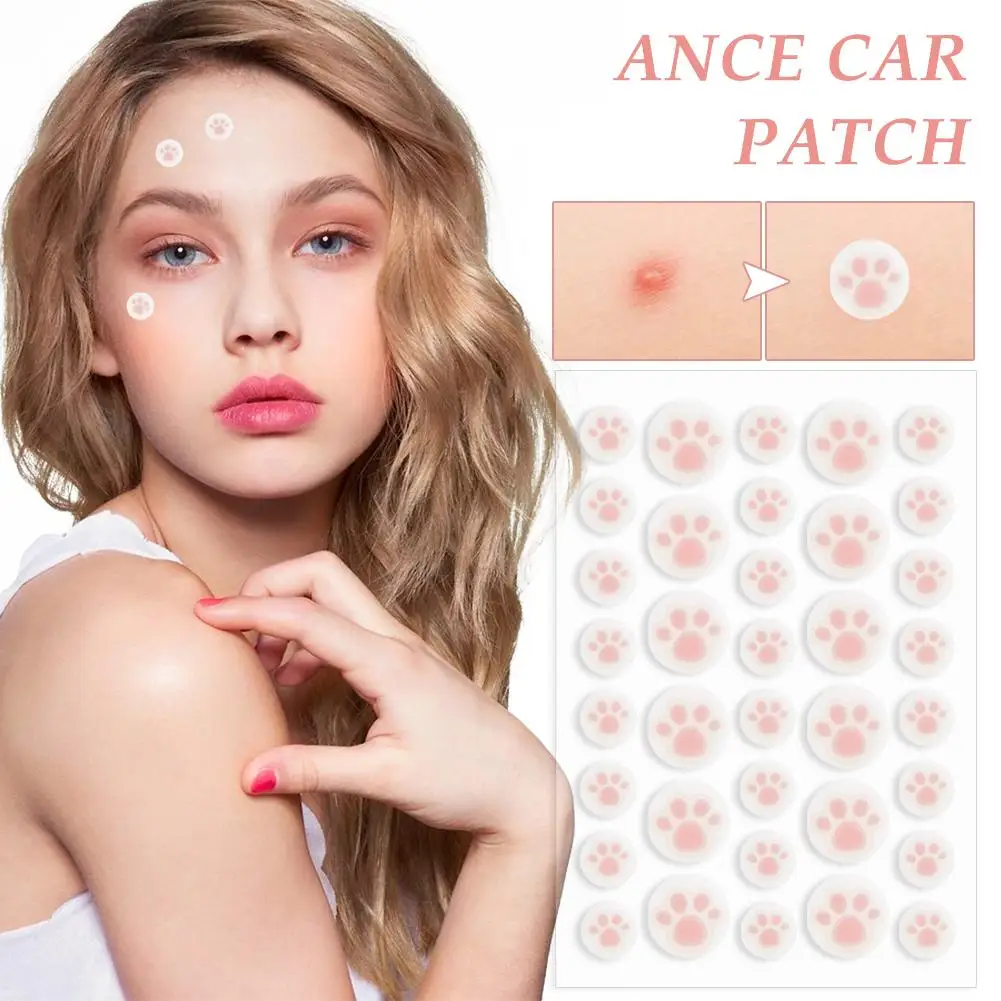 Hydrocolloid Acne Pimple Patch 36 Counts Cute Cat Paws Shaped Acne Absorbing Cover Patch, Invisible For Acne Dots 6