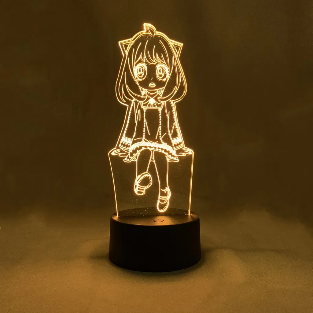 3D Night Lights SPY X FAMILY Anya Forger Anime Night Lamp Toy Lighting Illuminator Lampara Visual Doll Table LED Collector Gift night lamp for bedroom