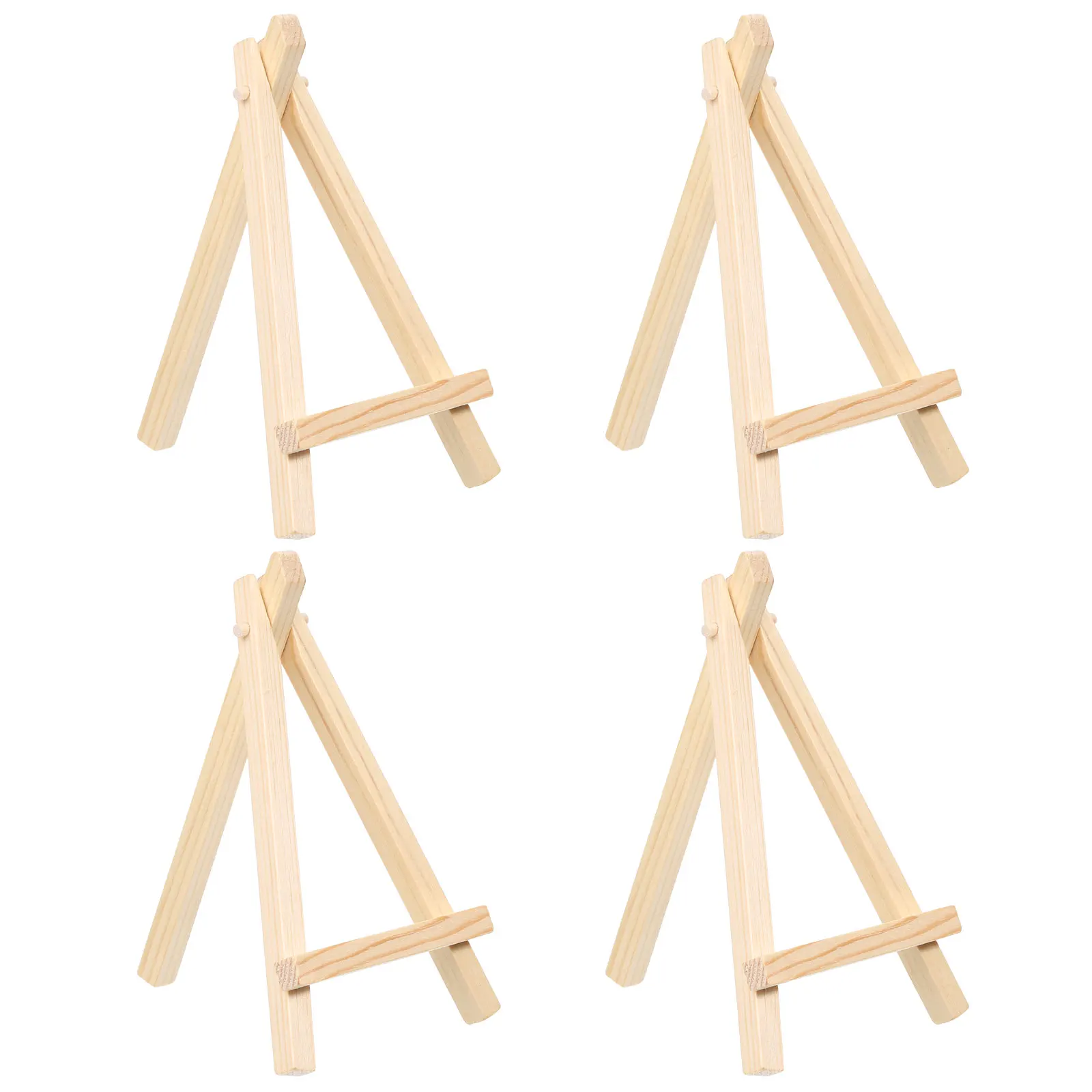 4Pcs Wooden Art Easel Portable Foldable Tripod Display Stand Holder Artist Tabletop Display Wood Mini Easel Frame for Painting