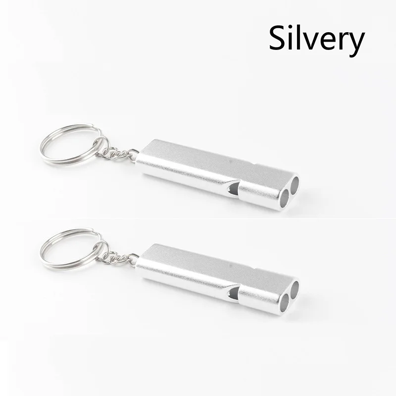 Sifflet en alliage d'aluminium haute fréquence à double trou pour la survie en plein air