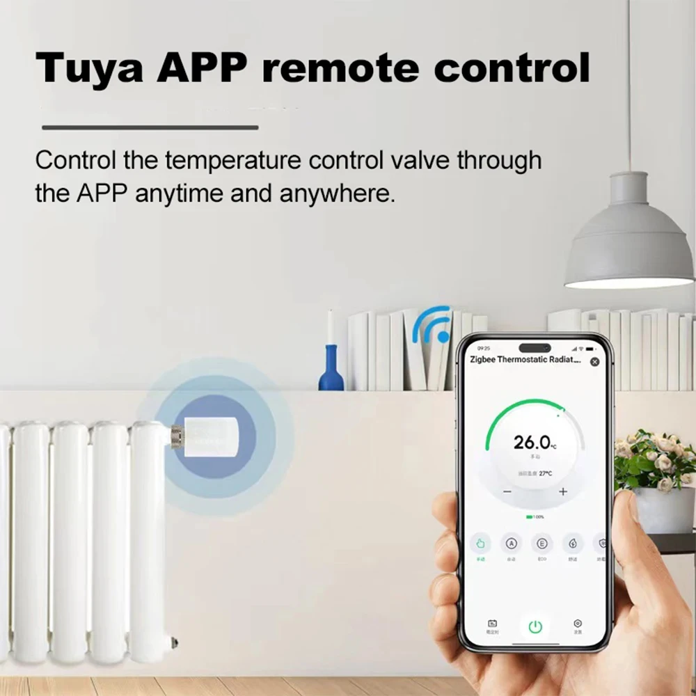 Tuya Zigbee TRV Radiator Actuator Valve Thermostatic Radiator Valve Temperature