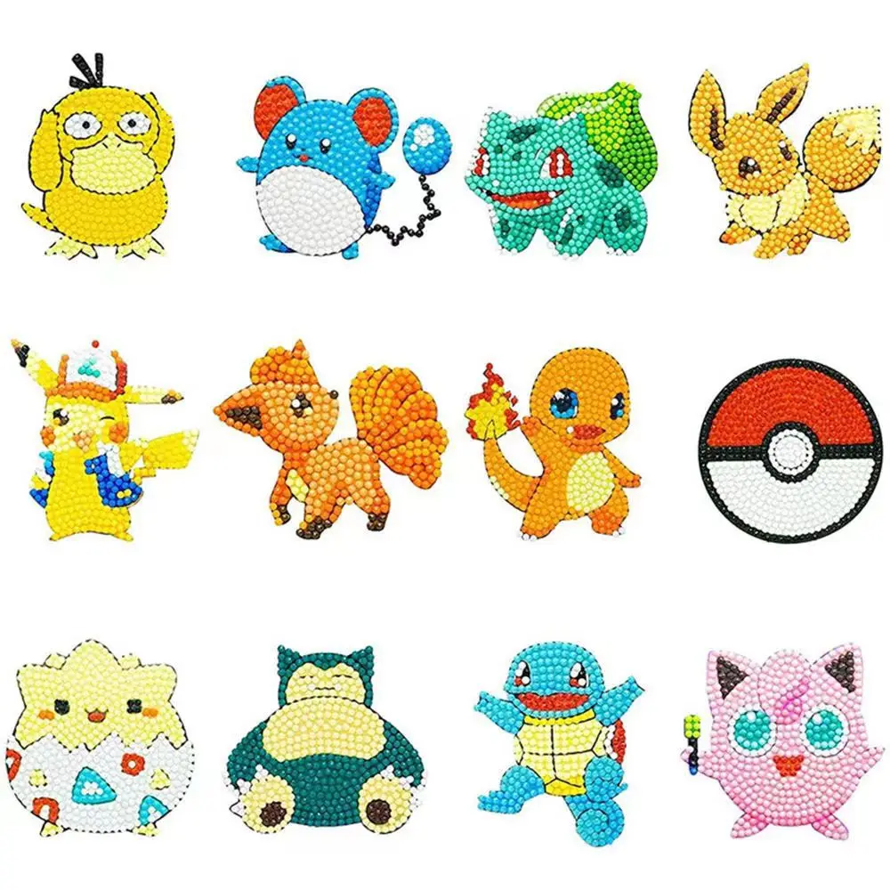 Diamond Painting 5D Diamond Painting Cartoon Pikachu Animal DIY Child Sticking Drills Embroider Handiwork Enthusiast Doodle Schoolbag Best Gifts