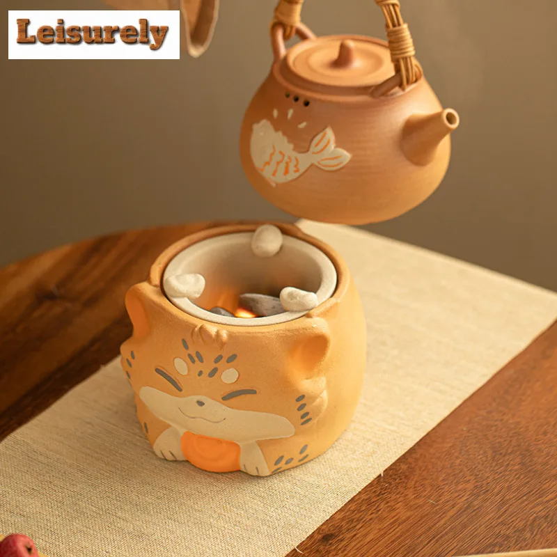 Leopard Rich Electric Ceramic Furnace Charcoal Fire Burner Warmer Tea Stove Boiling Water Kettle Heating Base Warm Wine Boiler