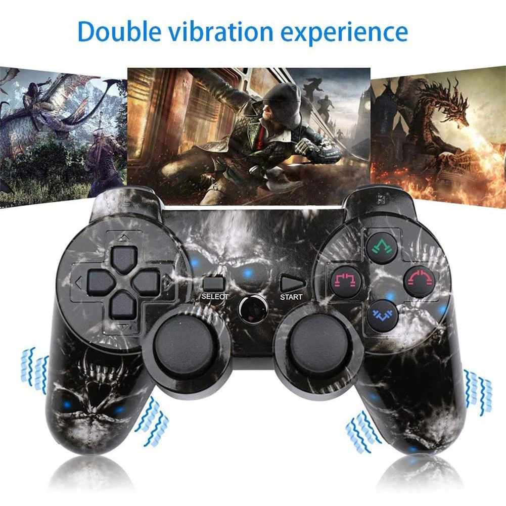 Double Vibration Joypad Wireless Bluetooth-compatible Gamepad With Led Indicator Fast Response No Delay Compatible For Sony Ps3