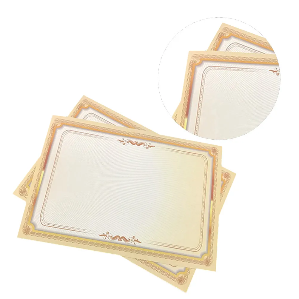 20pcs A4 그라디언트 골드 테두리 인증서 용지 학교용 수직 수평 형식 포일 ..