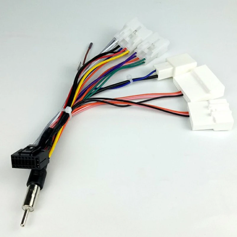 Car Stereo Accessories Car CD-DVD Stereo Display Navigation Radio 16 Pin Electrical Wire Wiring Harness Converter For Toyota Car Wire Cable Adapter Audio Speaker Cable