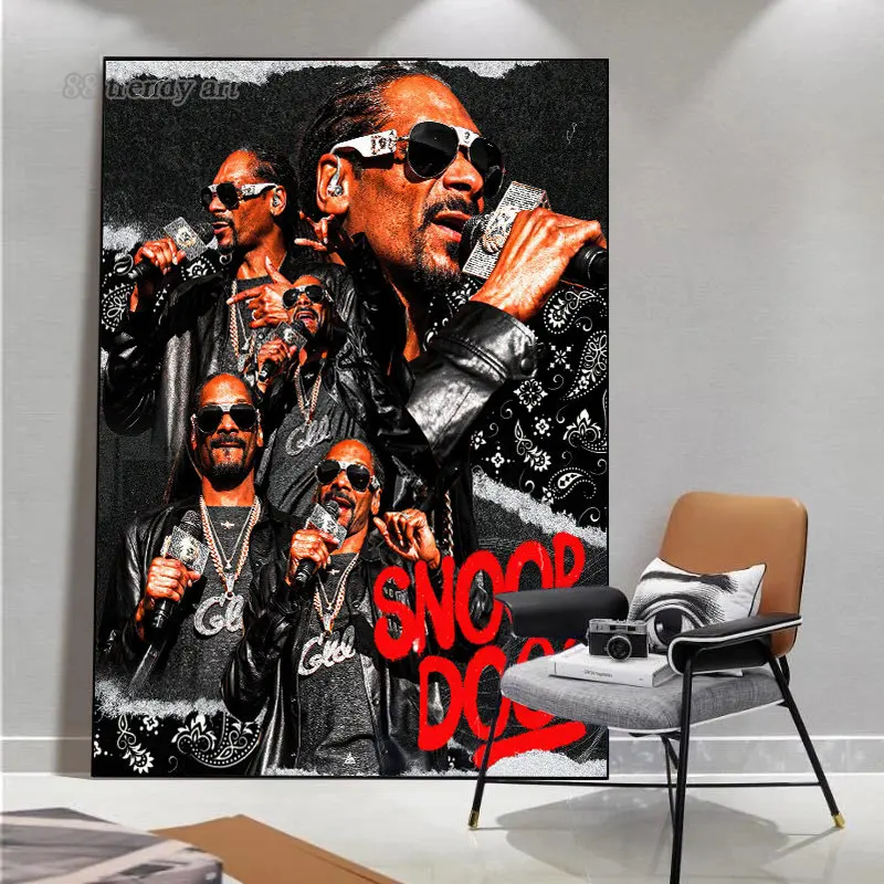Rapper Snoop-Dogg Portrait Poster Prints Wall Art Canvas Painting