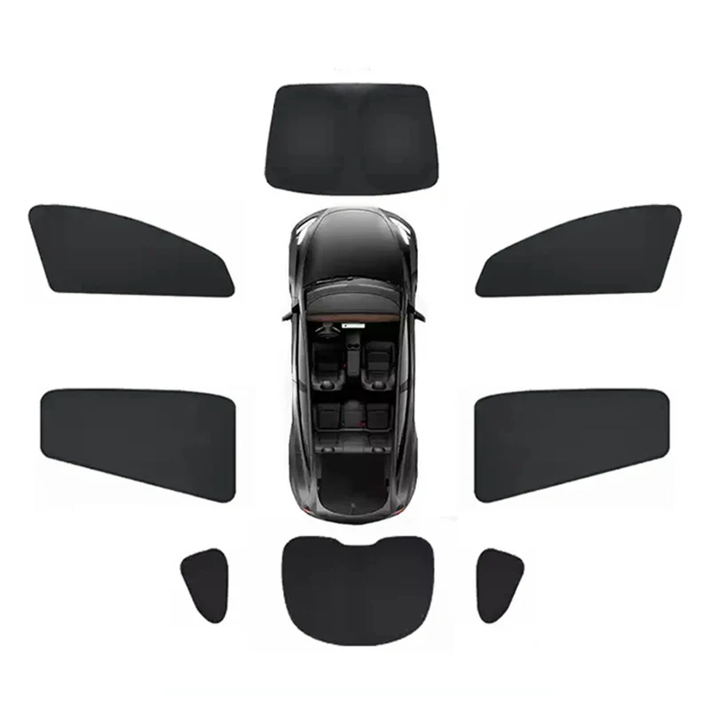 For Tesla Model Y Juniper 2025 Launch Sun Shade Front Rear Side Window Windshield Sun Visor Outdoor Camping Accessories
