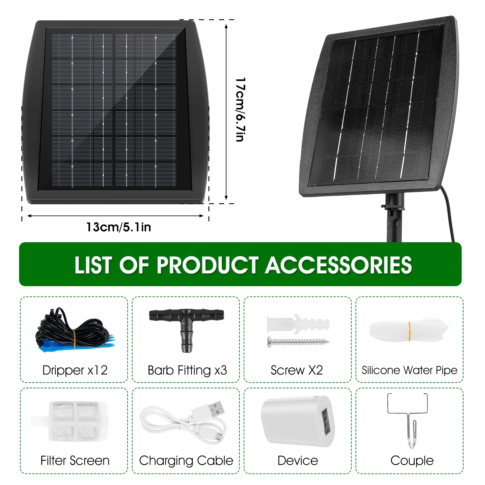 Solar Powered Automatic Drip Irrigation Kit for Garden Plants