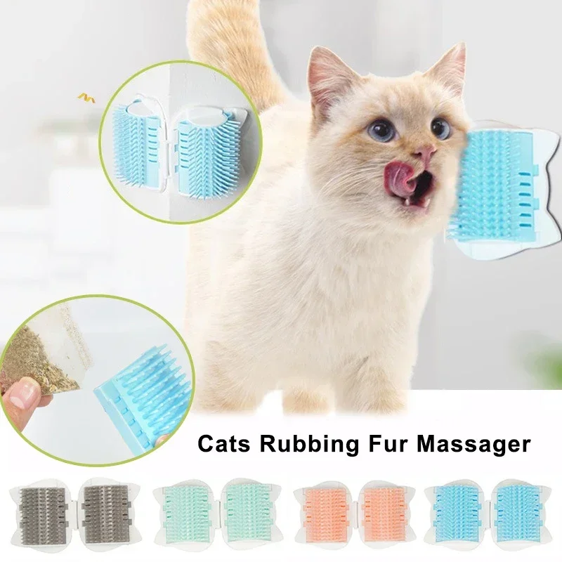 

Cat Brush Corner Cats Massage Self Grooming Comb Wall Brush Rubs Catnip The Face with A Tickling Comb Cat Groomer Accessories