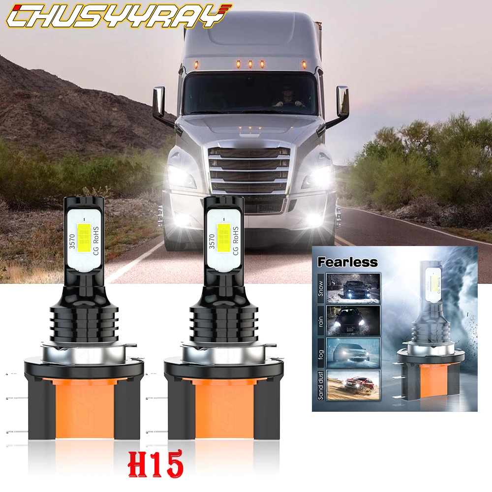 Chusyyray Car Lights 2X Compatibile Per Freightliner Sprinter 2500 3500 2019 Led H15 Fari H15 Lampadine High Beam Drl Lampadine