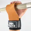 60523-bebd3e.jpg 3 Fingers Genuine Cowhide Gym Gloves Weightlifting Hand Palm Protector Non-Slip Gymnastics Grips Callus Guard For Pull Up Traini